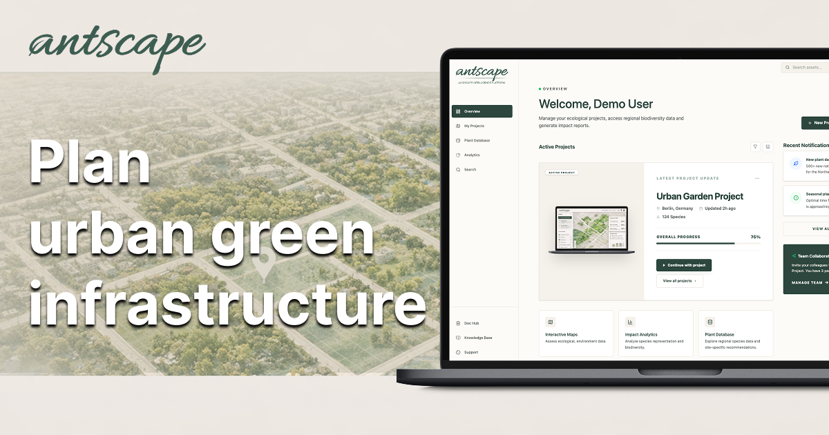 Antscape – Urban green infrastructure planning platform for cities